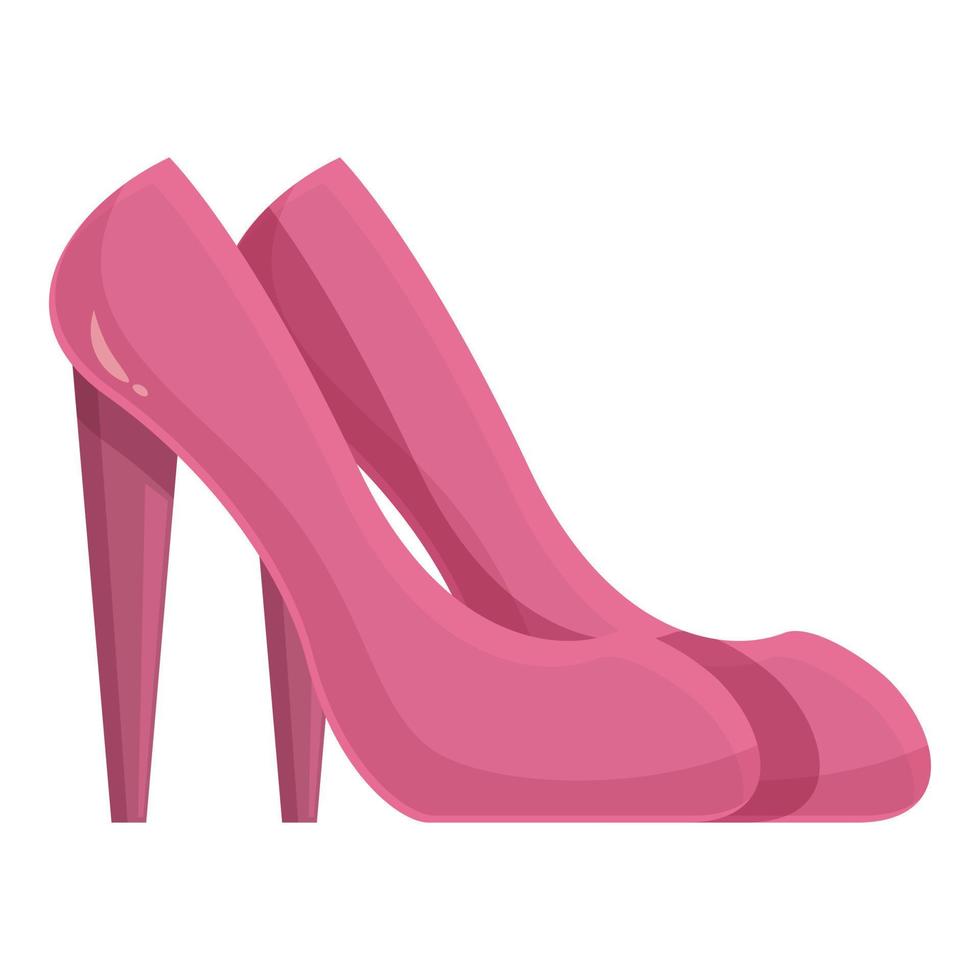 Pink woman shoes icon cartoon vector. Fashion shoe vector