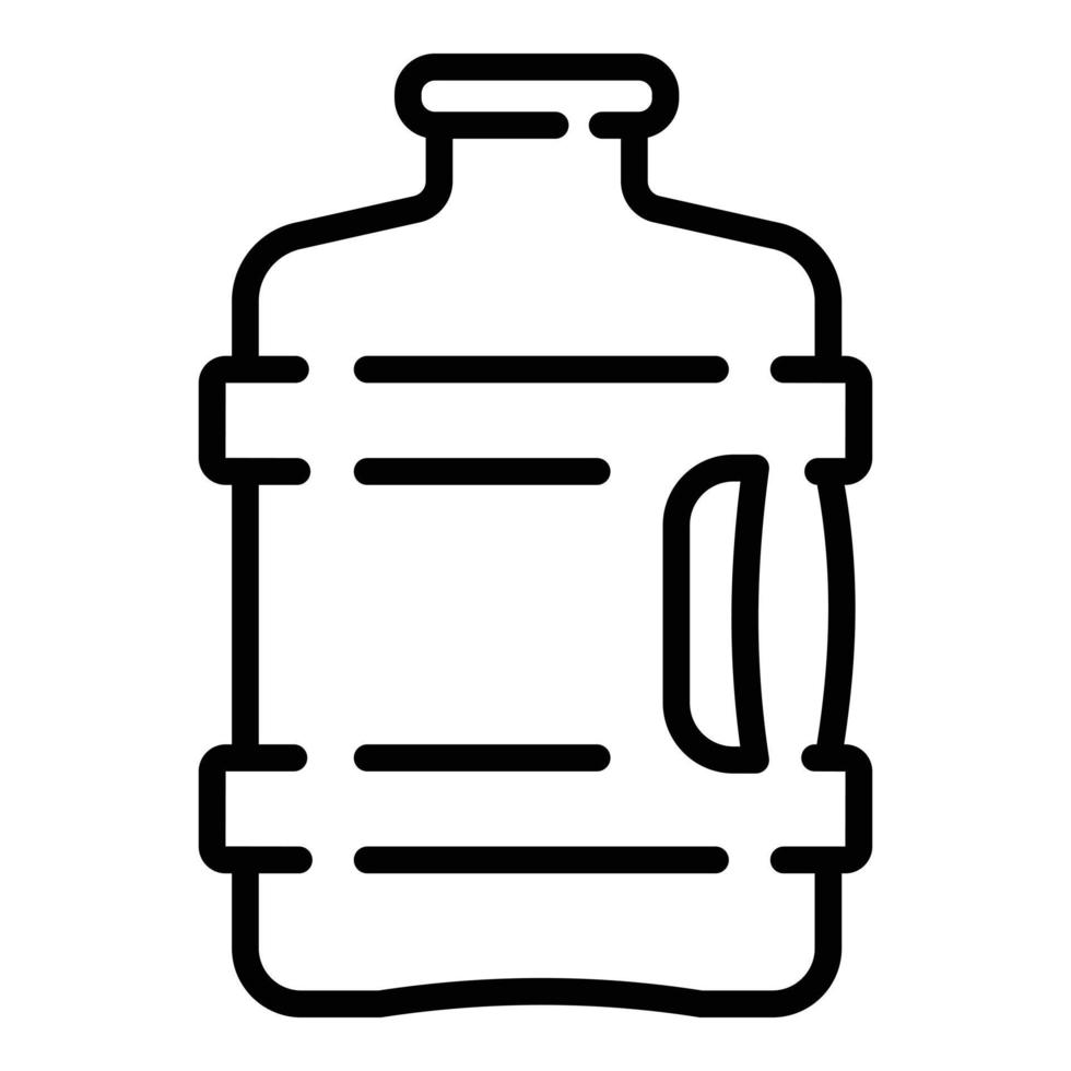 Empty water bottle icon, outline style vector