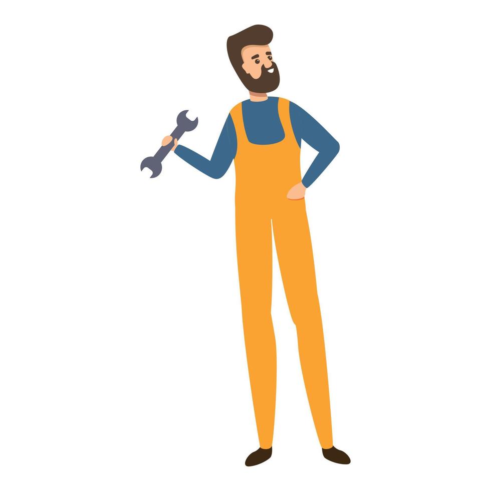 House repair man icon, cartoon style vector