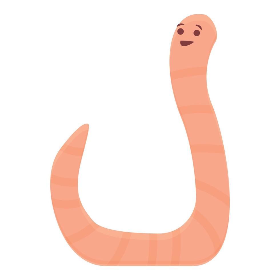 vector de dibujos animados de icono de gusano rojo. mascota rosa