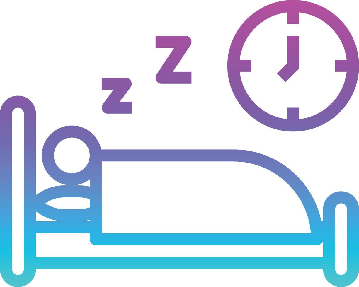 sleep time bed diet nutrition - gradient icon vector