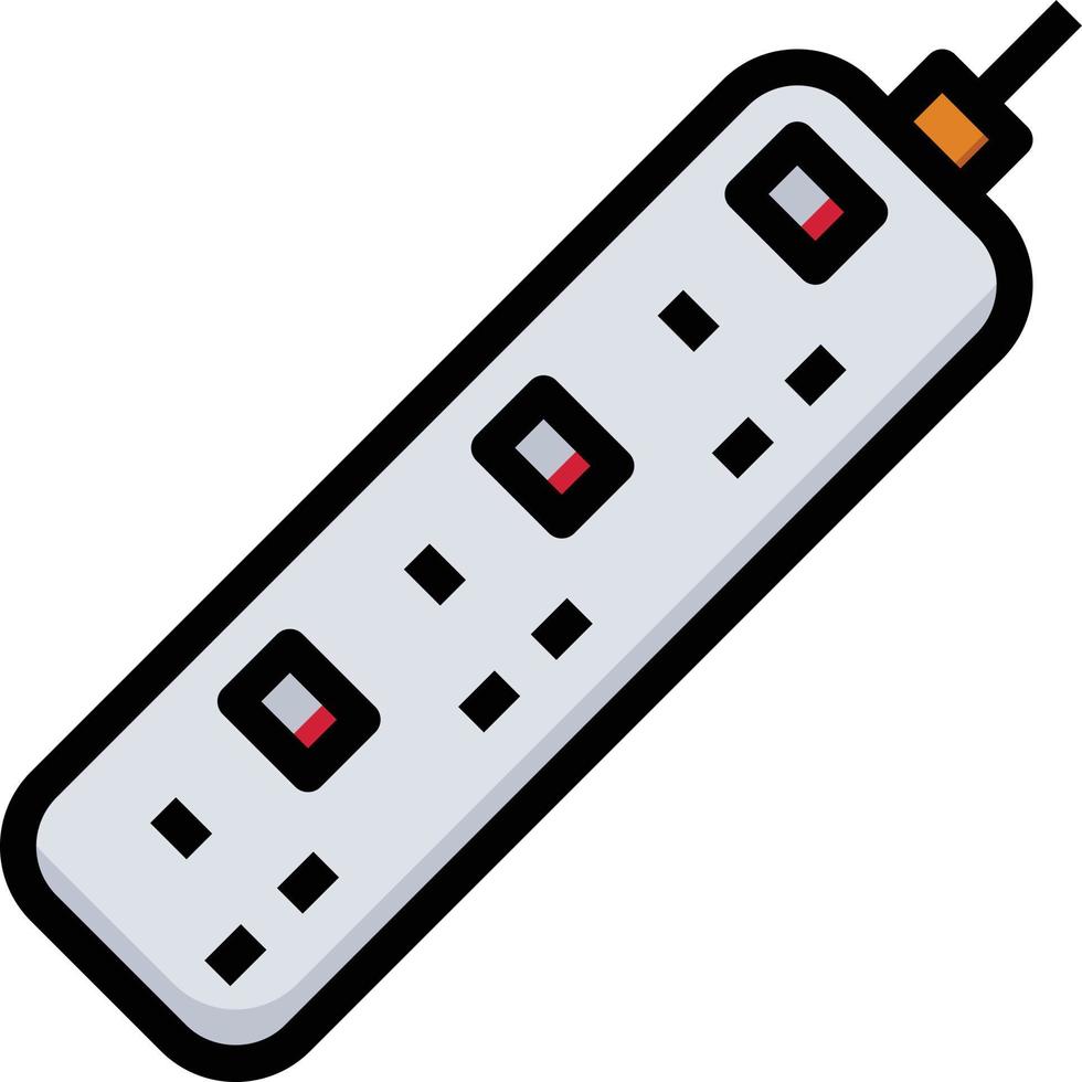 extension lead hub computer accessory - filled outline icon vector