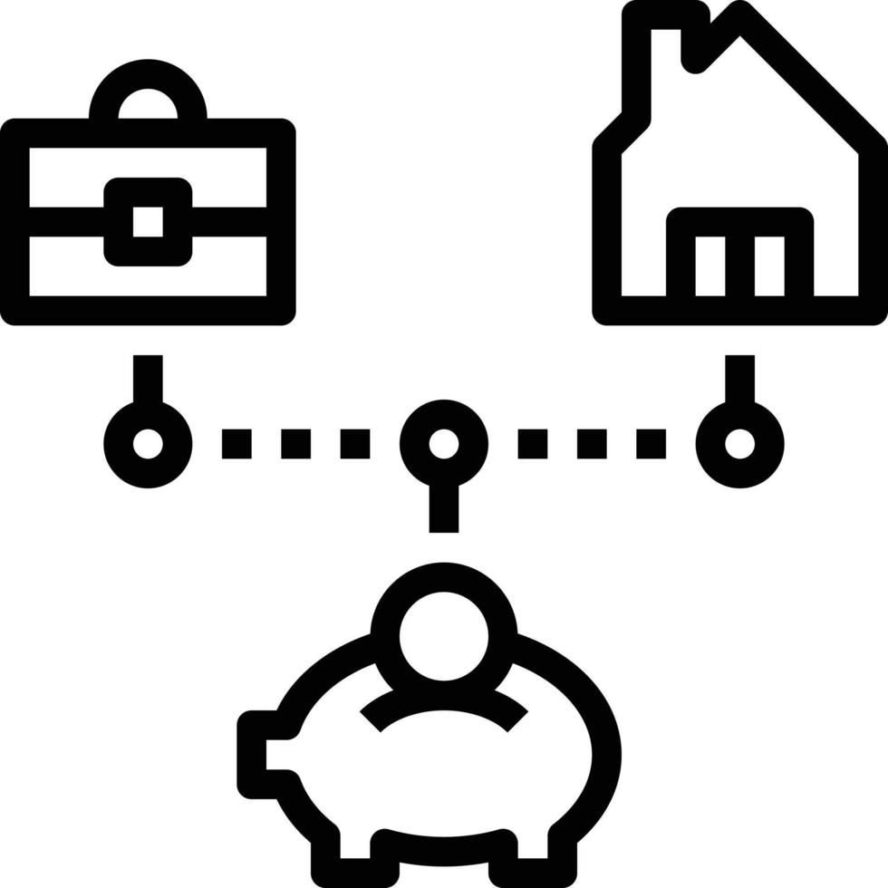 money milestone plan life cycle - outline icon vector
