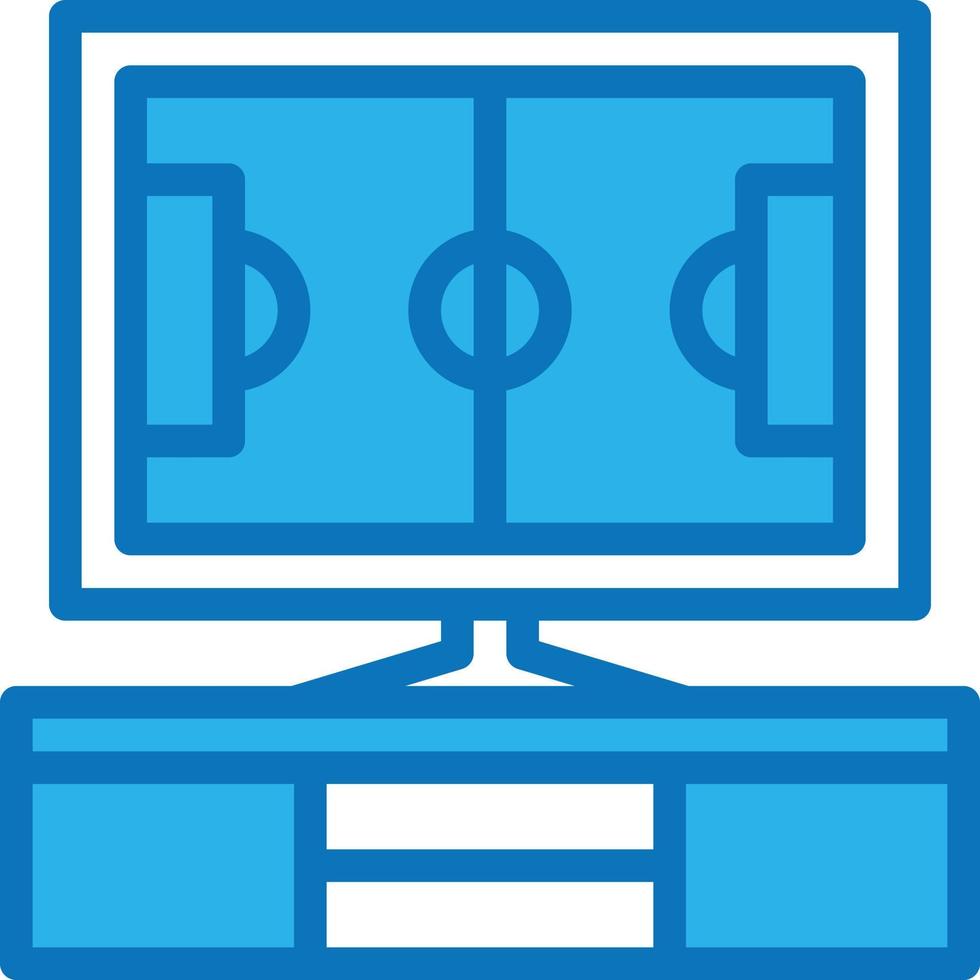 entretenimiento de canal deportivo de televisión de fútbol - icono azul vector