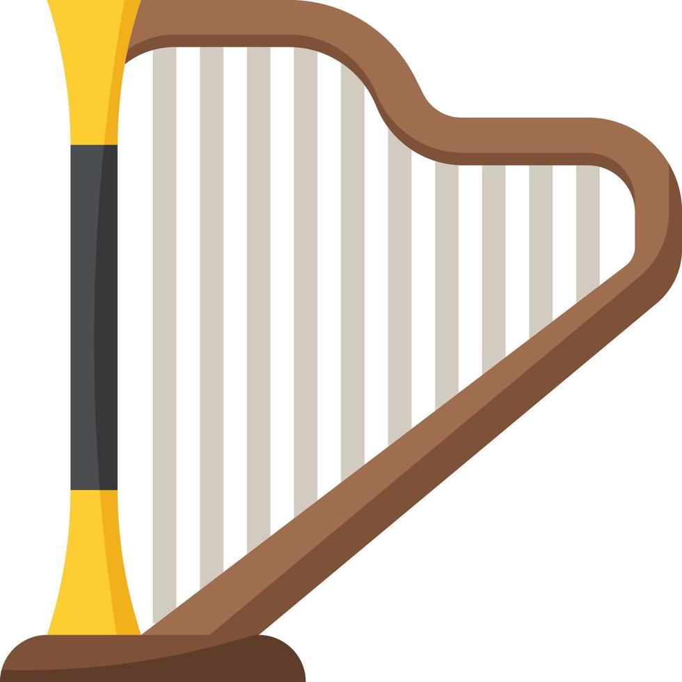 harp music musical instrument - flat icon vector