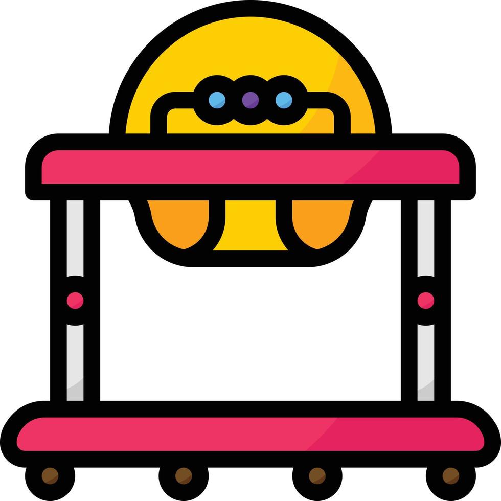 walker childhood training baby accessories - filled outline icon vector