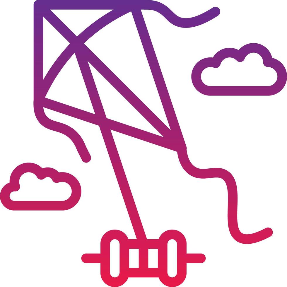 kite diamond flying toy entertainment - gradient icon vector
