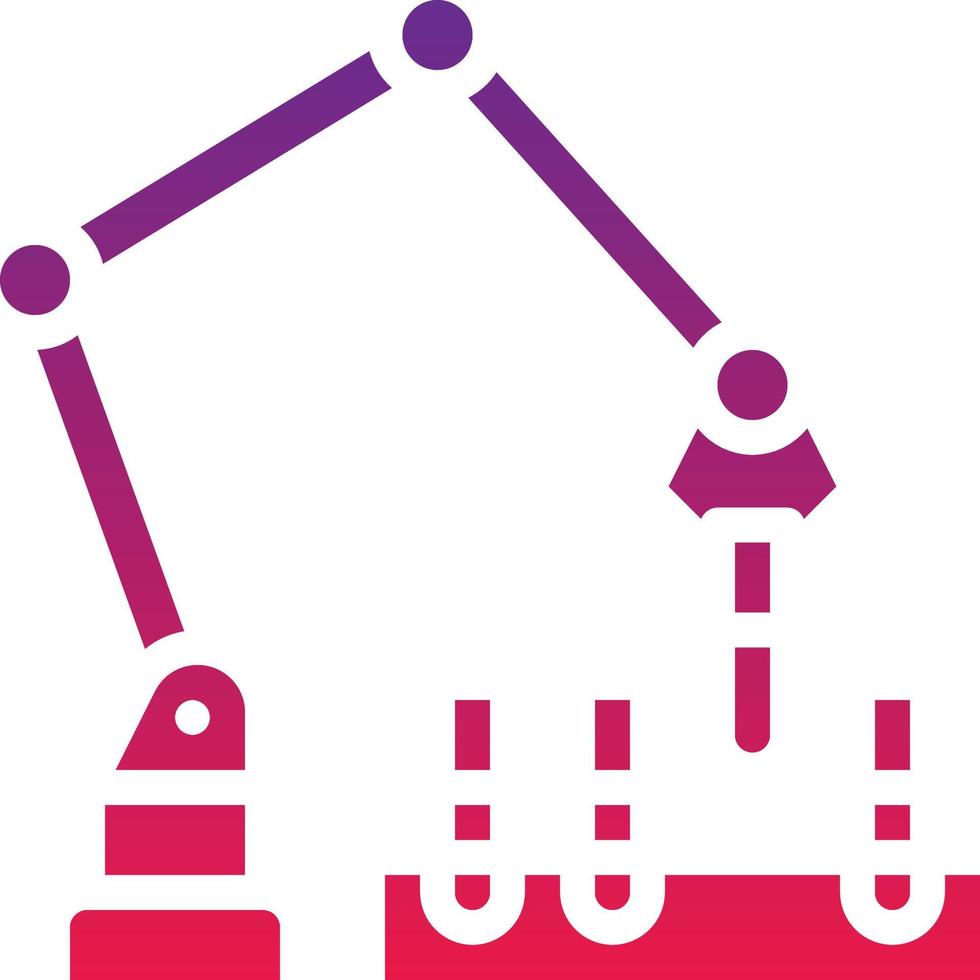 laboratory test robot arm ai - solid gradient icon vector