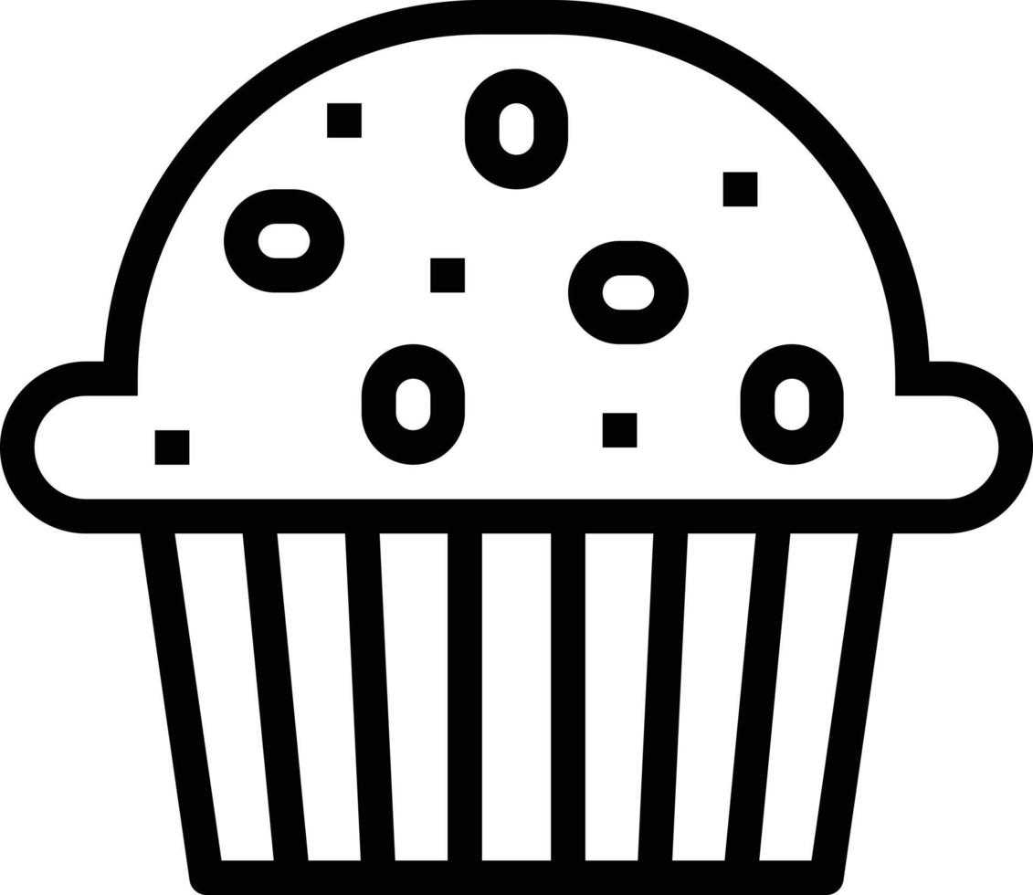 muffin dessert cafe restaurant - outline icon vector