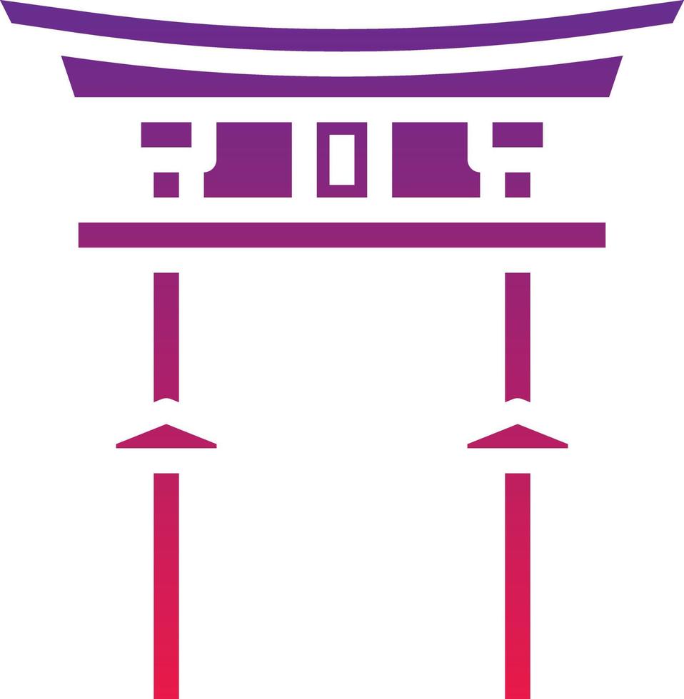 torii gate japan landmark temple gate - solid gradient icon vector