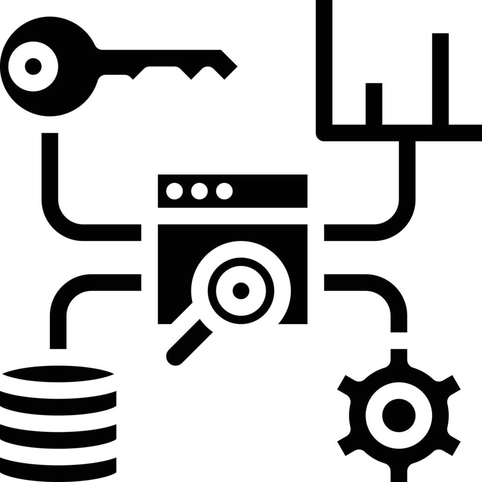 tools optimization development website seo - solid icon vector