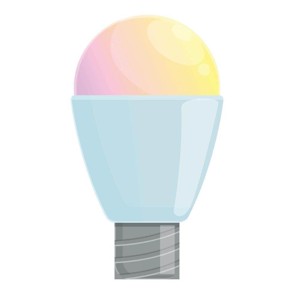 Smart lightbulb colorful icon, cartoon style vector