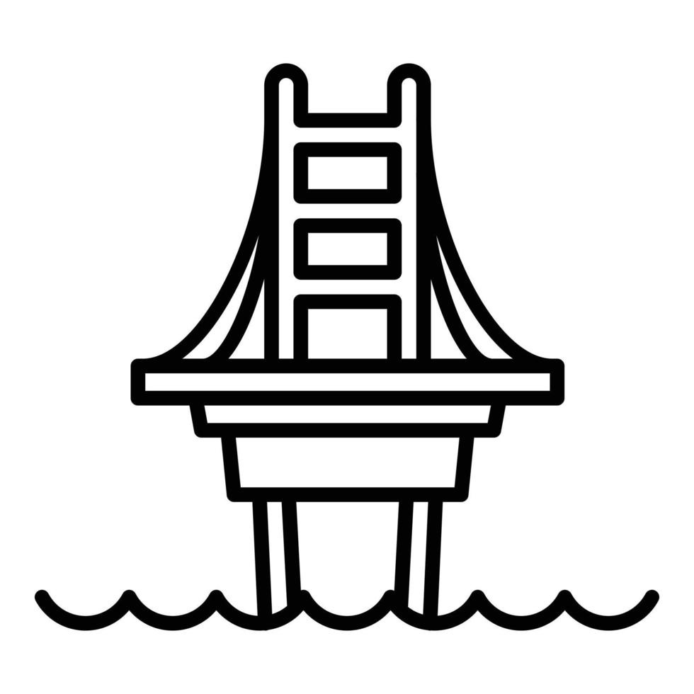 Modern bridge icon, outline style vector