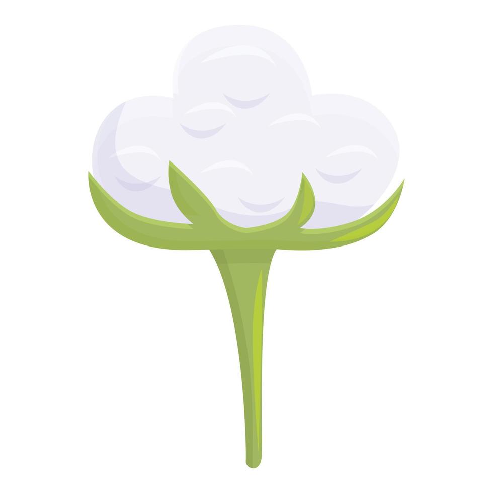 Cotton plant icon, cartoon style vector