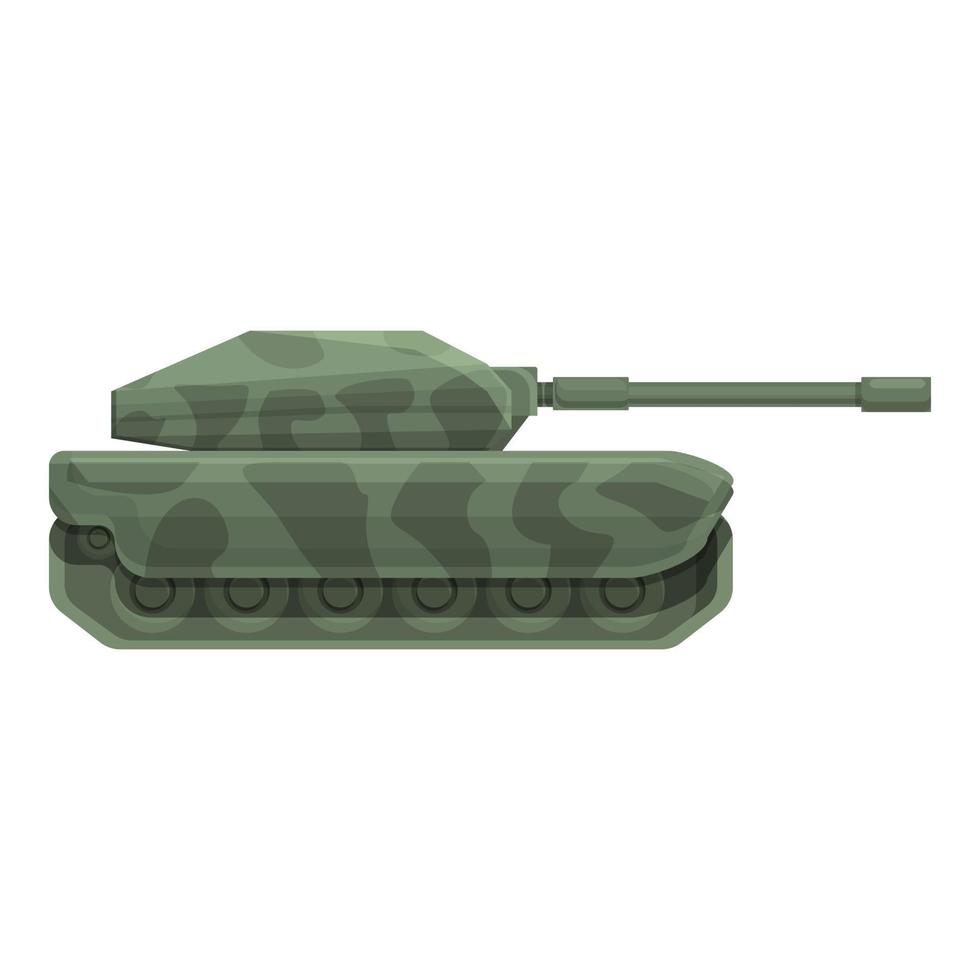 vector de dibujos animados de icono de tanque de batalla de camuflaje. Ejército militar