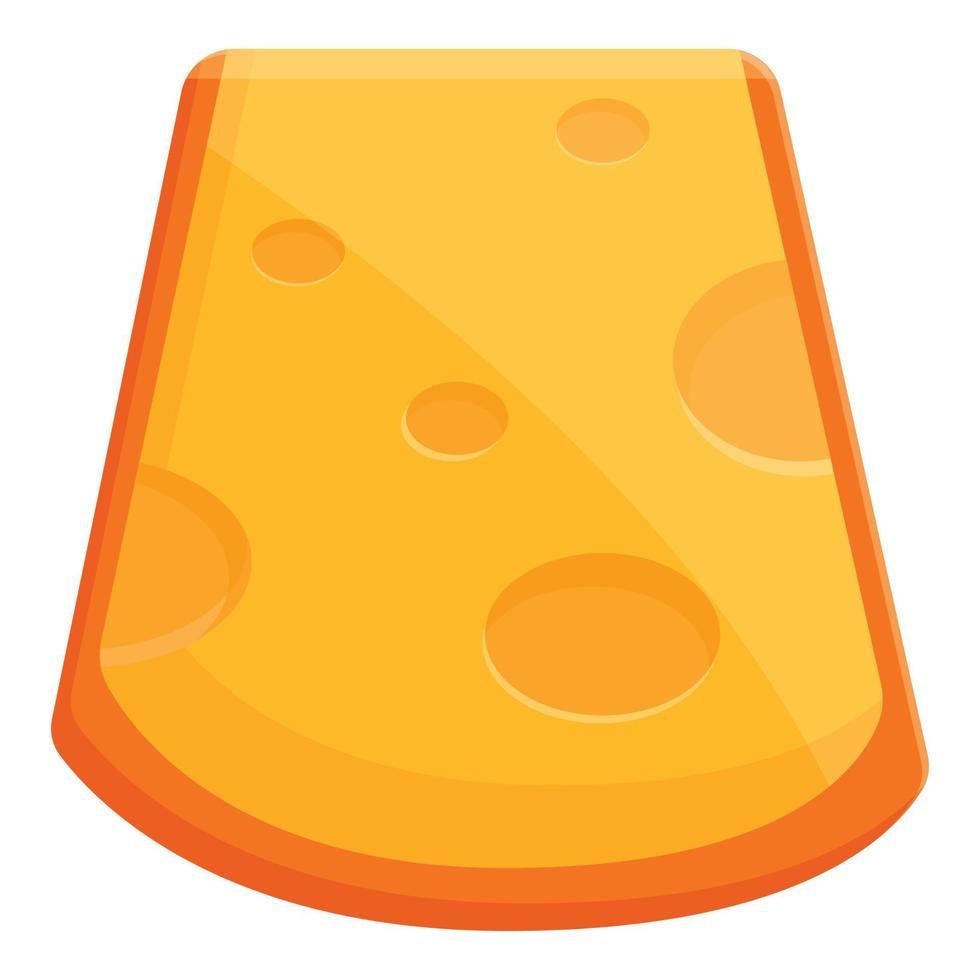 Dairy cheese icon, cartoon style vector