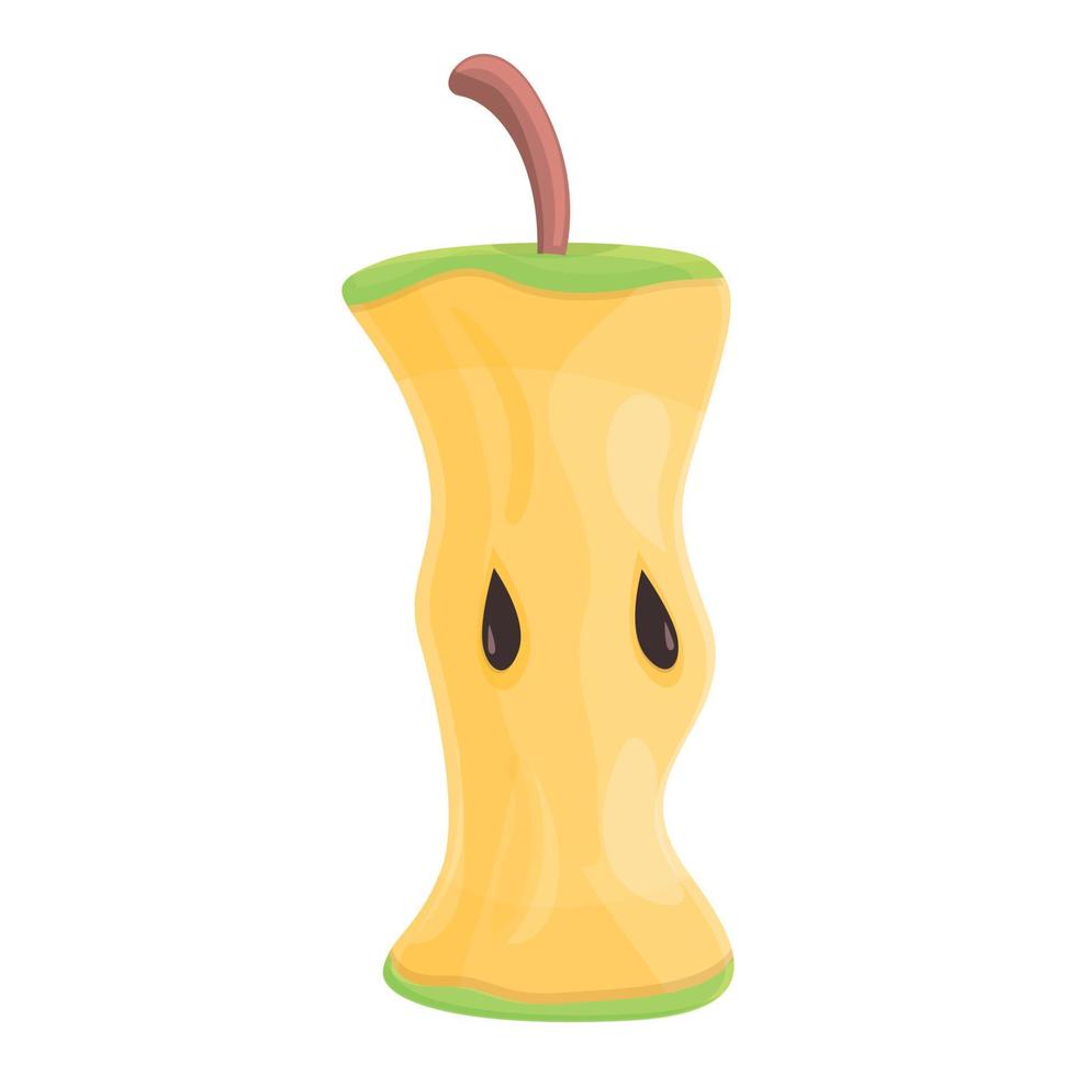 Apple core icon, cartoon style vector