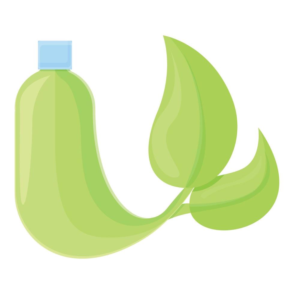Biodegradable plastic modern bottle icon, cartoon style vector