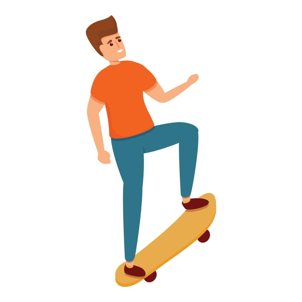 icono de estilo libre de skate, estilo de dibujos animados vector