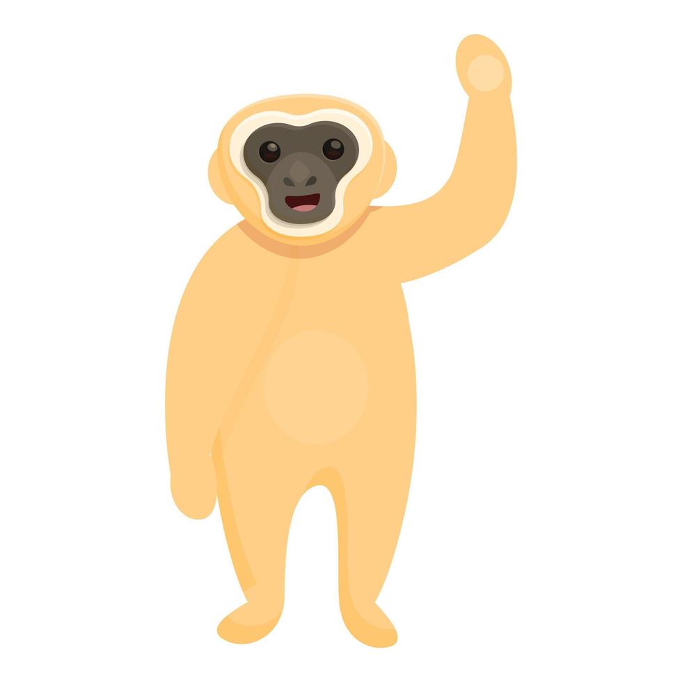 Gibbon kid icon, cartoon style vector
