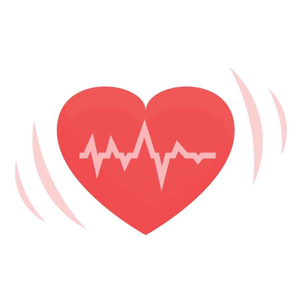 Heart rate icon cartoon vector. Heart pain vector
