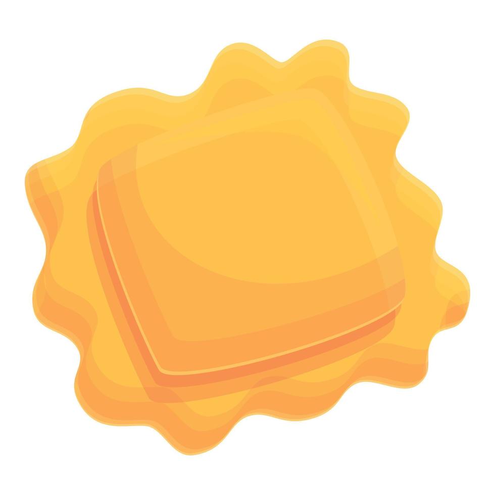 Ravioli with meat icon, cartoon style vector
