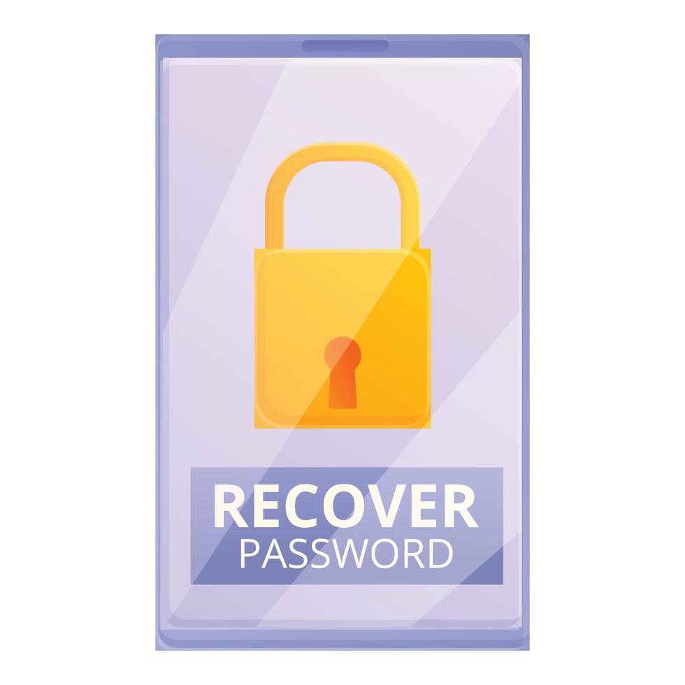 Password recovery icon, cartoon style vector