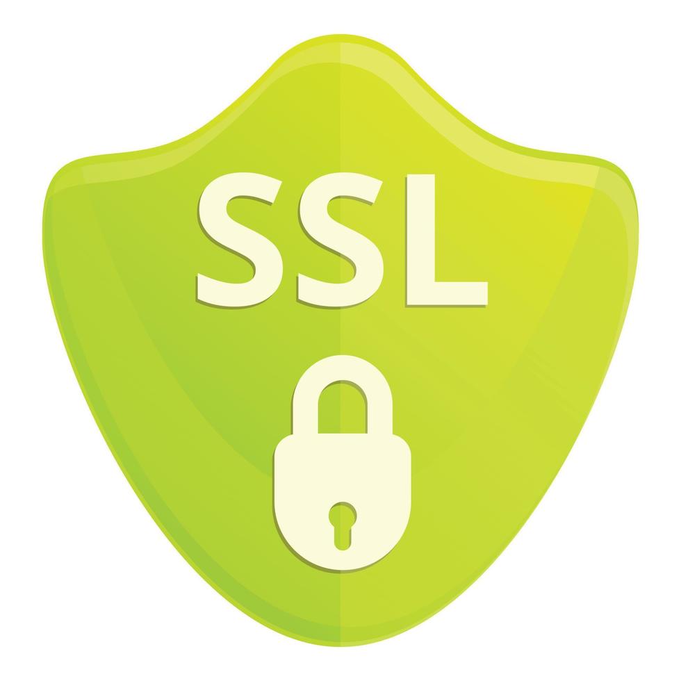 Https ssl certificate icon, cartoon style vector