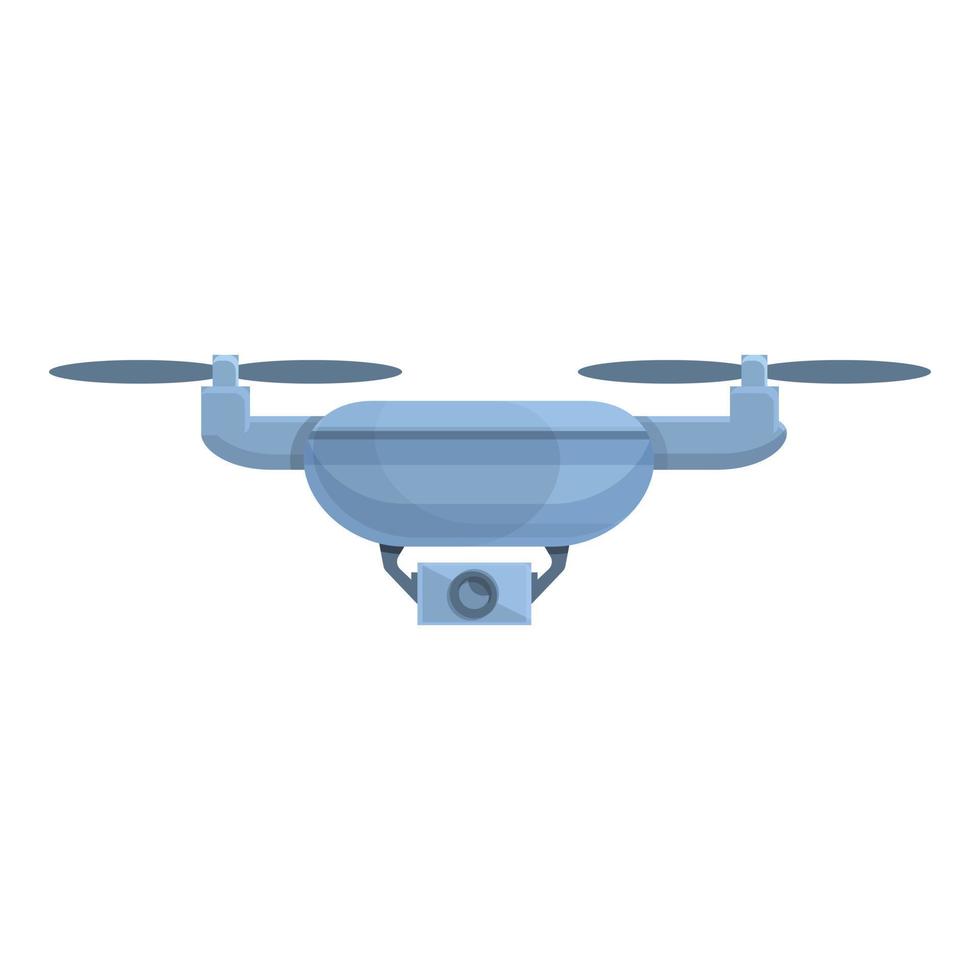 icono de helicóptero de tecnología de drones, estilo de dibujos animados vector