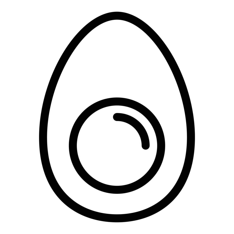 Half boiled egg icon, outline style vector
