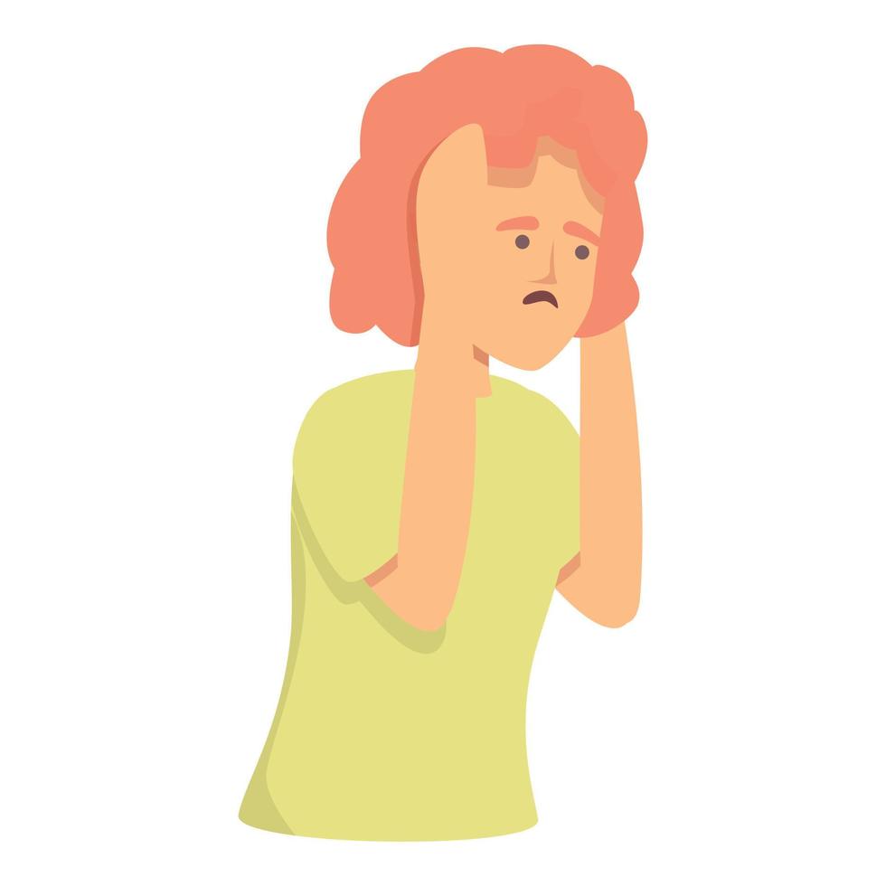 New fear icon cartoon vector. Panic attack vector