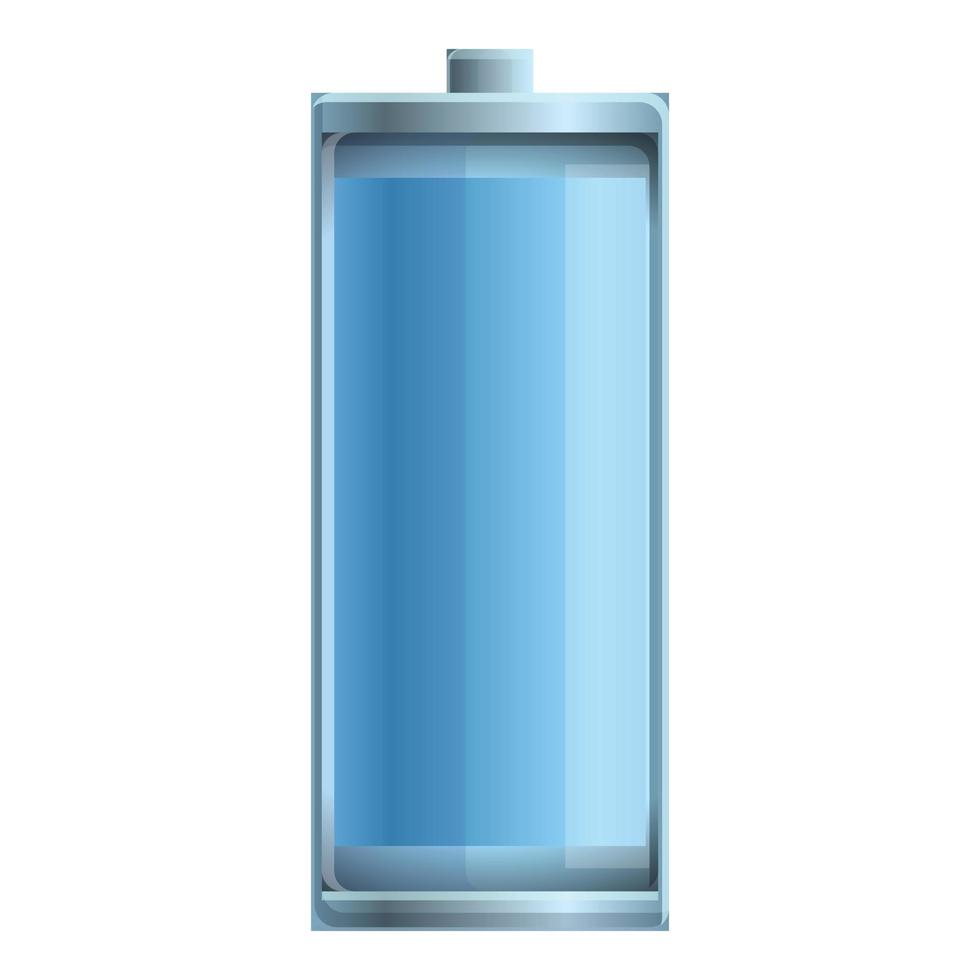 Blue battery icon cartoon vector. Energy charge vector