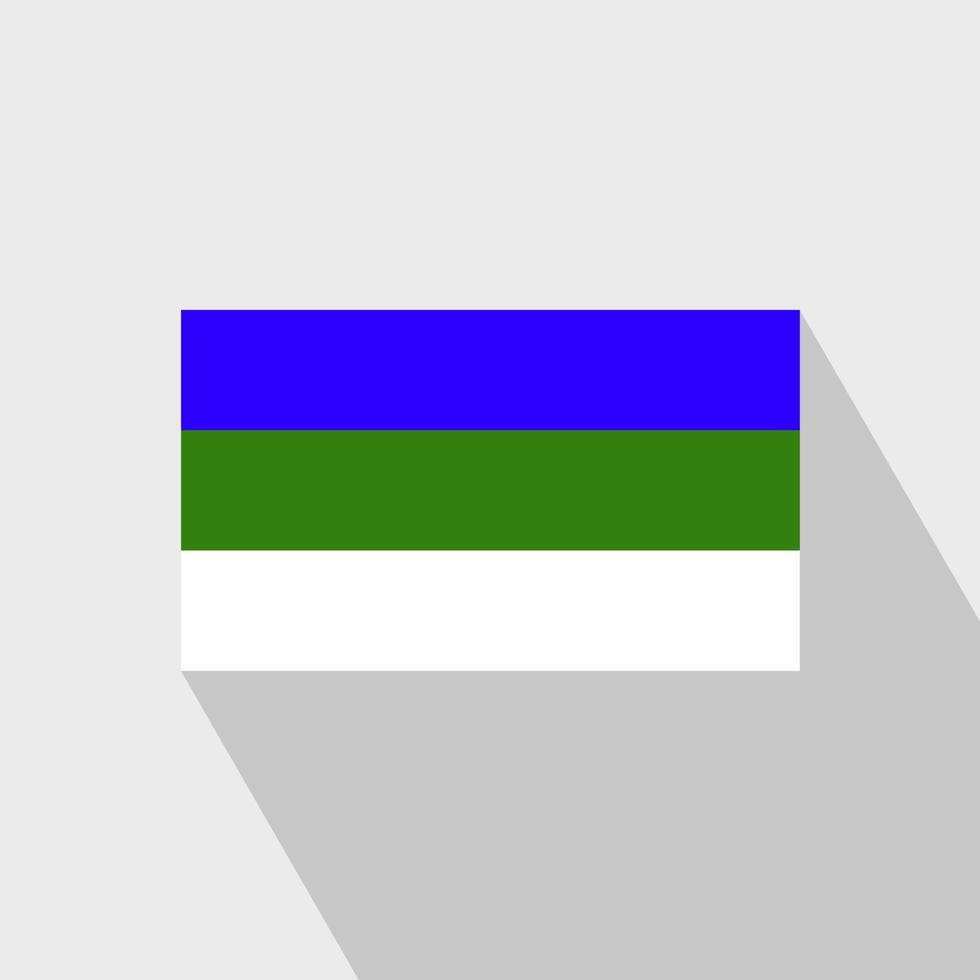 Komi flag Long Shadow design vector