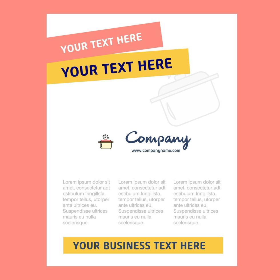 Cooking pot Title Page Design for Company profile annual report presentations leaflet Brochure Vector Background