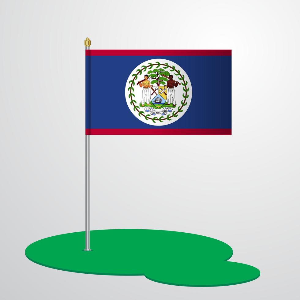 Belize Flag Pole vector