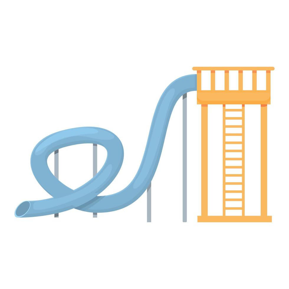 Water park amusement pipe icon, cartoon style vector