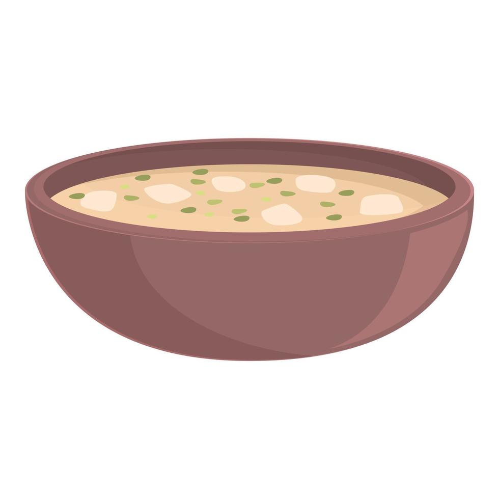 Mushroom soup icon cartoon vector. Asian plate vector
