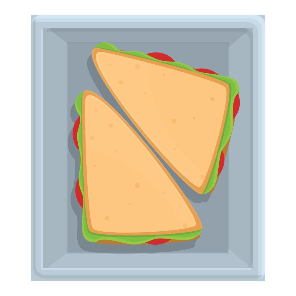 icono de comida de la aerolínea sándwich, estilo de dibujos animados vector