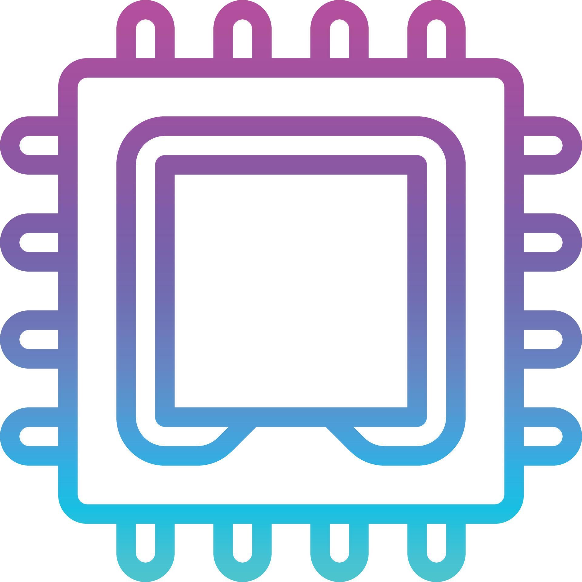 processor cpu card computer accessory - gradient icon 14352536 Vector ...