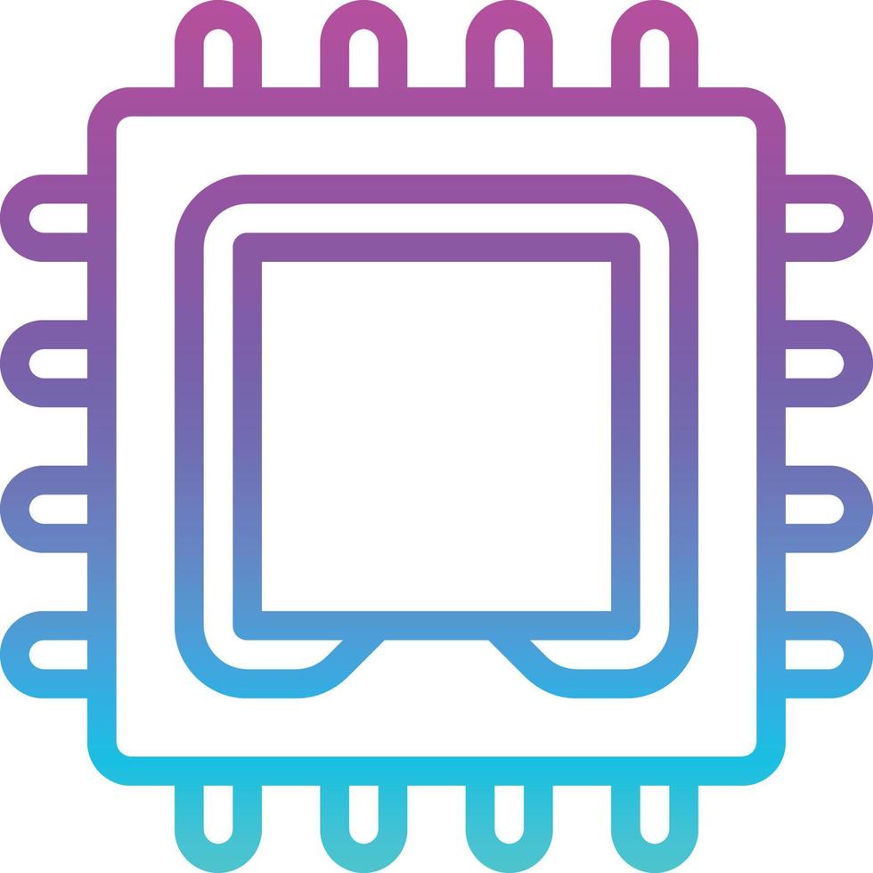 processor cpu card computer accessory - gradient icon vector