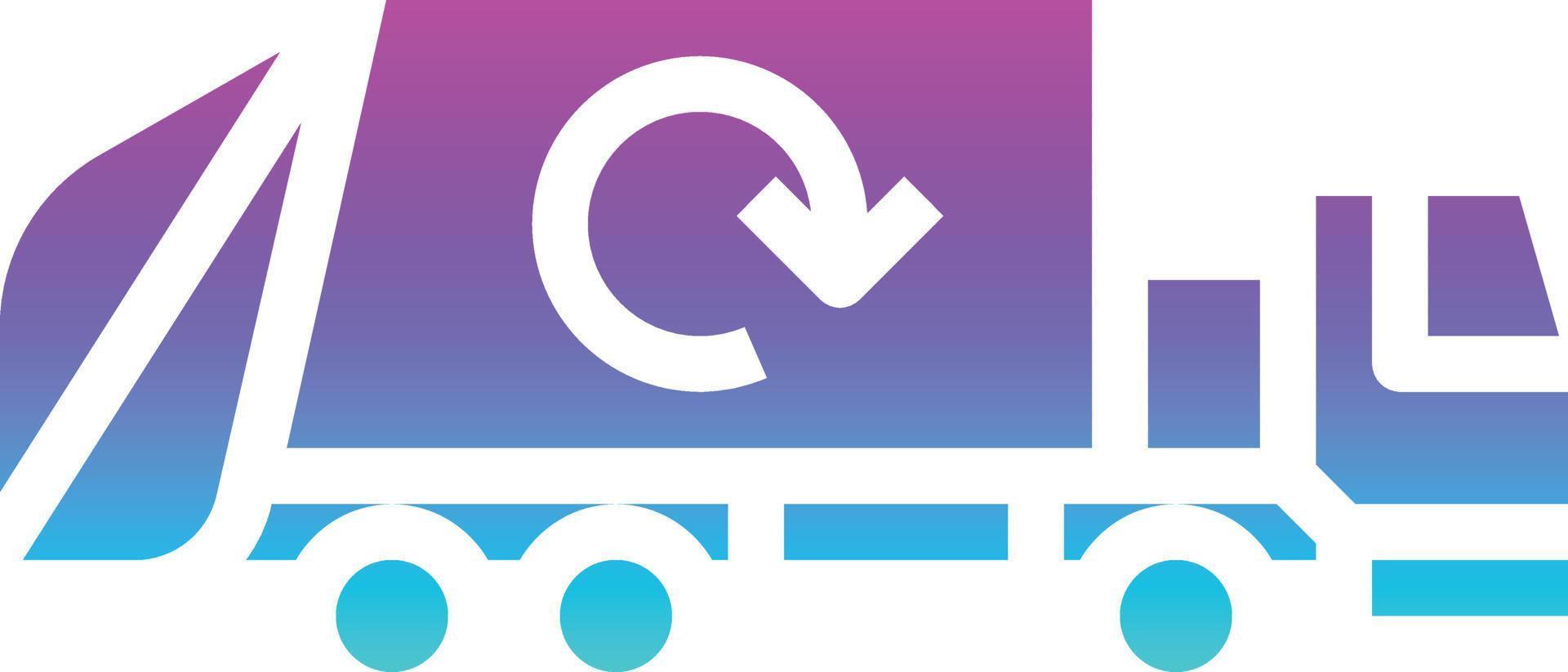 recycle truck trash waste ecology - solid gradient icon vector