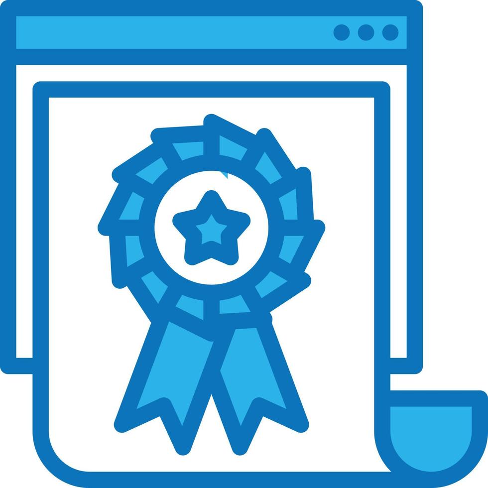 quality content award website seo - blue icon vector