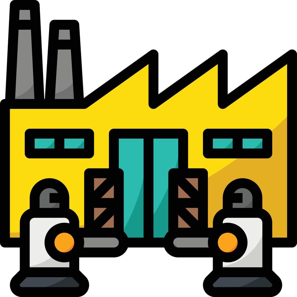 factory robots ai artificial intelligence - filled outline icon vector