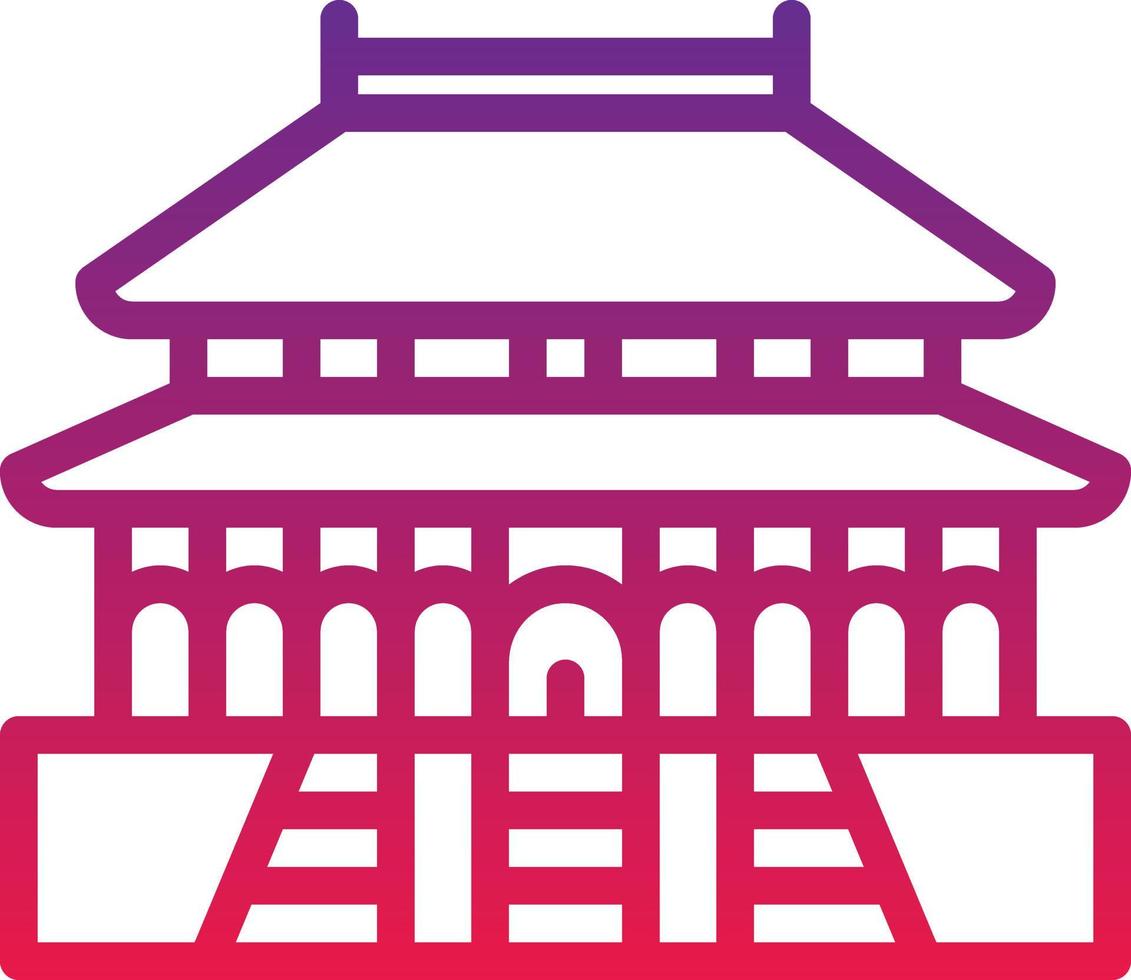 forbidden city china landmark palace - gradient icon vector
