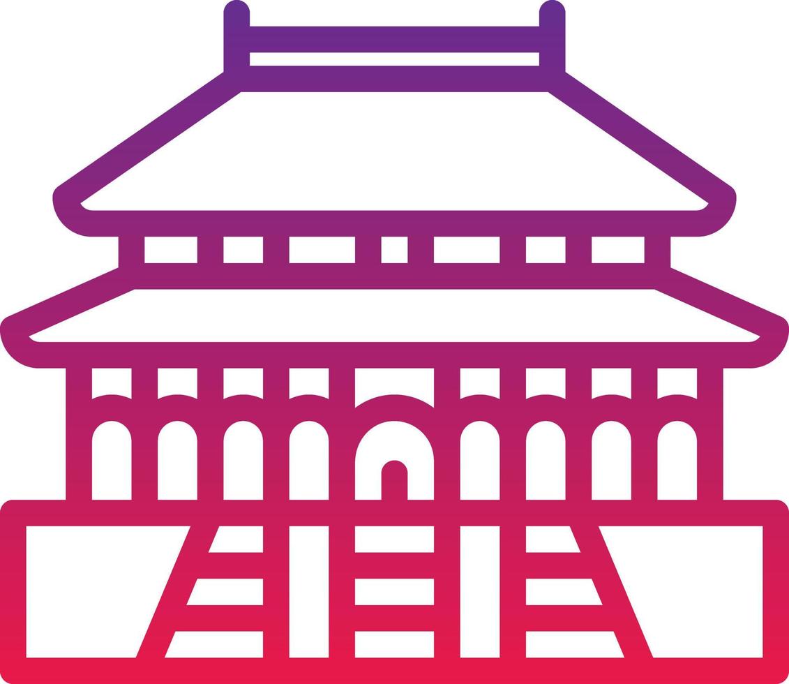 forbidden city china landmark palace - gradient icon vector