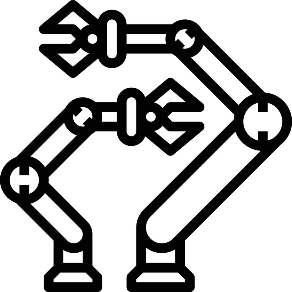 robot arms ai artificial intelligence - outline icon vector