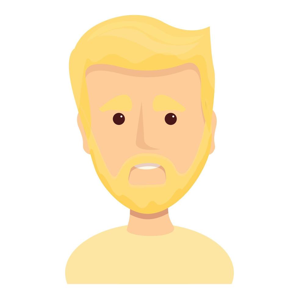 Bright blond with beard icon, cartoon style vector