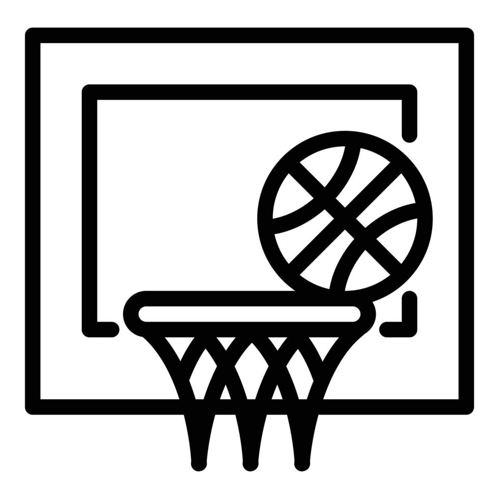 Basketball throw goal icon, outline style vector
