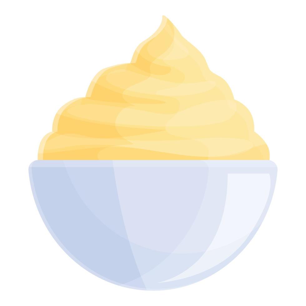 Caramel ice cream icon, cartoon style vector