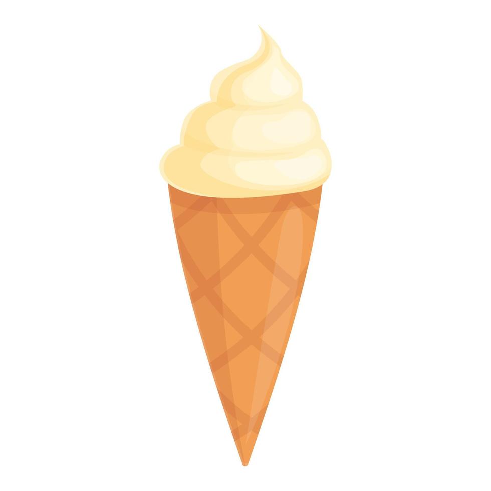 vector de dibujos animados de icono de cono de helado. producto de yogur